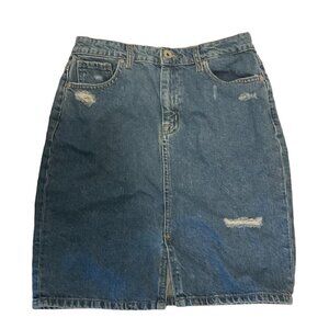 Frank &  Oak Distressed Denim Skirt